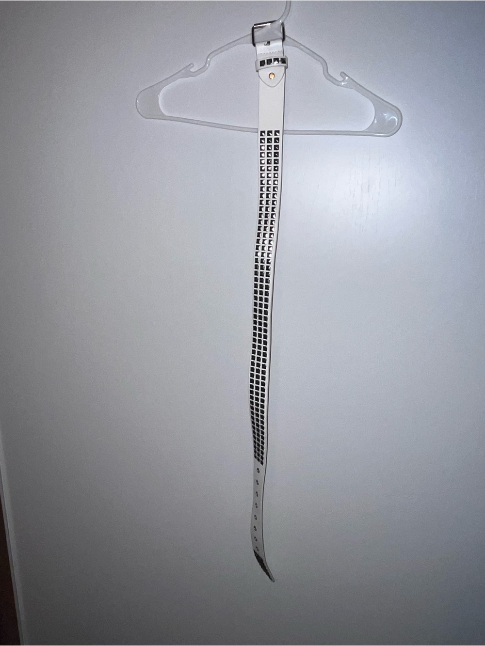 White Studded Women's Belt